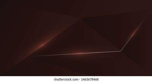 abstract polygonal gold line dark red background