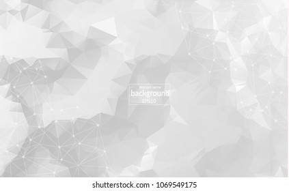 Abstract polygonal Gray background with connected dots and lines, connection structure, futuristic hud background, vector illustration