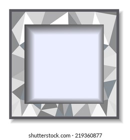 Abstract polygonal gray background with photo frame