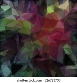 Abstract polygonal gray-purple and yellow vector illustration of triangles. Creative background with geometric designs in the style of origami