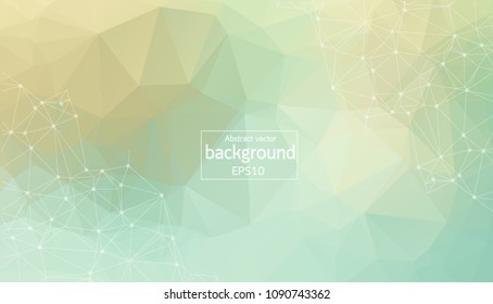 Abstract polygonal Green background with connected dots and lines, connection structure, futuristic hud background, vector illustration