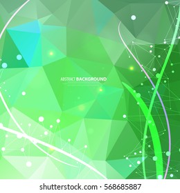 Abstract polygonal green background.Vector illustration