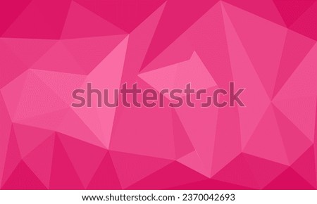 Abstract polygonal greeting design background on pink color. Triangular geometric shape pattern. Vector illustration design template 