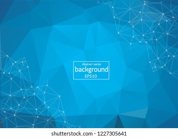 Abstract polygonal grid on cosmic background. Futuristic illustration. Space sky background