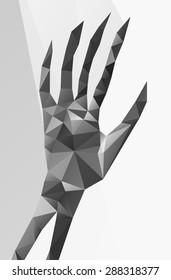 Abstract polygonal hand. Geometric hipster illustration. low poly illustration