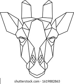 Abstract polygonal head of giraffe. Geometric vector illustration.