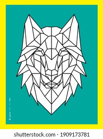 Abstract polygonal the head of a wolf. Geometric linear animal