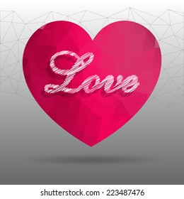 abstract polygonal heart