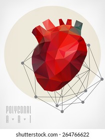 Abstract polygonal heart. Geometric hipster illustration. low poly illustration