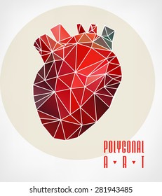 Abstract polygonal heart. low poly illustration. Creative poster