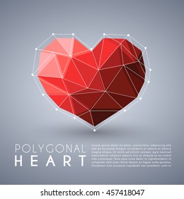 Abstract Polygonal Heart Shape : Vector Illustration