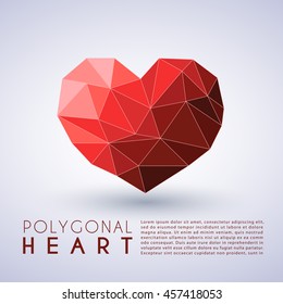 Abstract Polygonal Heart Shape : Vector Illustration