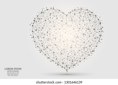 Abstract polygonal heart. Valentine's day. Vector EPS 10.
