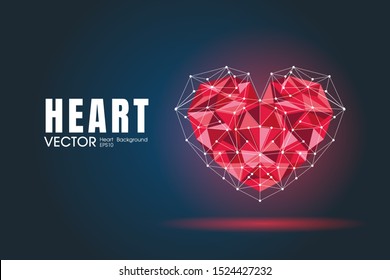 Abstract polygonal heart Vector Illustration - Powered by Shutterstock - Get 15% off with code: PIKWIZARD15