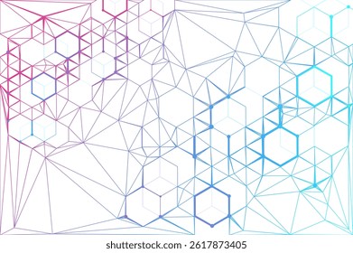 Abstract polygonal and hexagons space. Triangles with connecting dots and lines. Background concept for your design