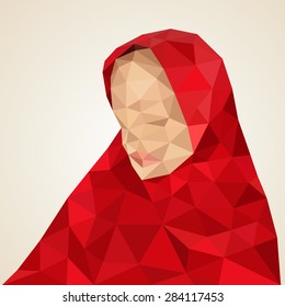 Abstract polygonal hijab ,vector illustration