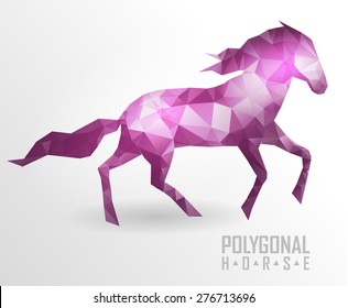 Abstract polygonal horse. Geometric hipster illustration. Polygonal horse
