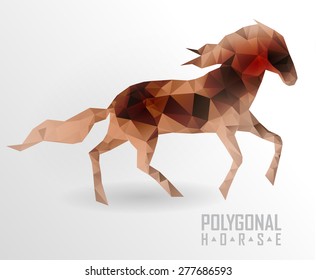 Abstract polygonal horse. Geometric hipster illustration. Polygonal horse