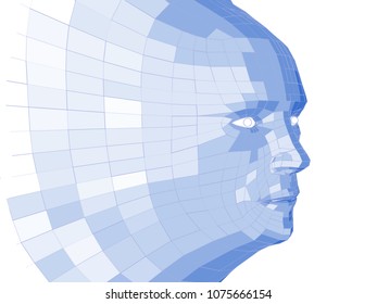 Abstract polygonal of human head isolated. Vector illustration.