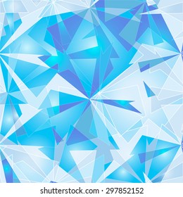 Abstract polygonal ice background. Trendy geometric triangle hipster background. Ideal for gadgets backdrop or presentations.
