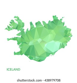 abstract polygonal iceland map. poly low isolated vector. polygon map