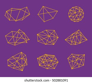 Abstract polygonal label design, gradient elements. Hipster background. 