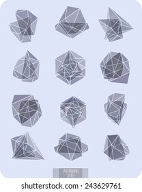 Abstract polygonal label design, transparent elements. Cosmic style. Hipster background