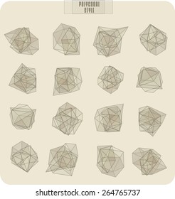 Abstract polygonal label design, transparent elements. Hipster background.  Cosmic style. . low poly illustration