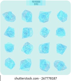 Abstract polygonal label design, transparent elements. Hipster background.  Cosmic style