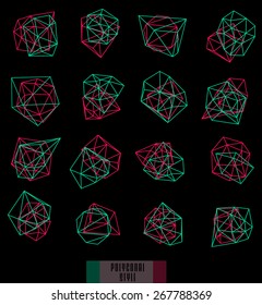 Abstract polygonal label design, transparent elements. Hipster background.  Cosmic style. . low poly illustration