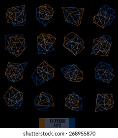 Abstract polygonal label design, transparent elements. Hipster background.  Cosmic style. . low poly illustration