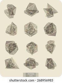 Abstract polygonal label design, transparent elements. Hipster background.  Cosmic style. low poly illustration