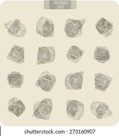 Abstract polygonal label design, transparent elements. Hipster background.  Cosmic style. low poly illustration