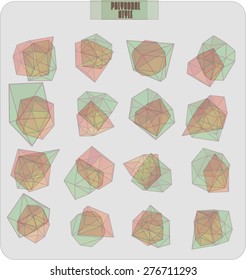 Abstract polygonal label design, transparent elements. Hipster background.  Cosmic style. . low poly illustration
