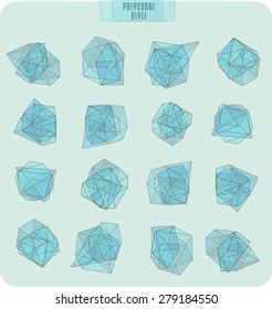 Abstract polygonal label design, transparent elements. Hipster background.  Cosmic style. . low poly illustration