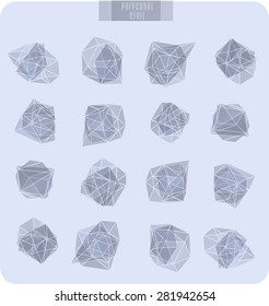 Abstract polygonal label design, transparent elements. Hipster background.  Cosmic style. . low poly illustration