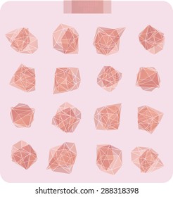 Abstract polygonal label design, transparent elements. Hipster background.  Cosmic style. low poly illustration