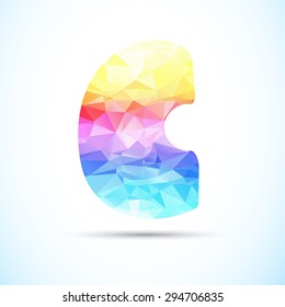 abstract polygonal Letter C logo icon