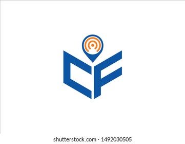 Abstract polygonal letter Logo, Text logo, Polygonal letter with Location Logo sing and Symbol