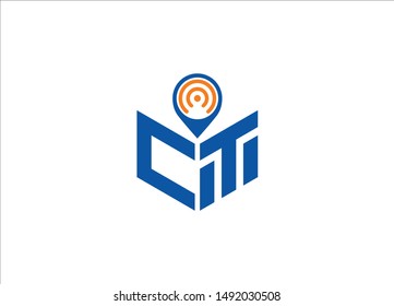 Abstract polygonal letter Logo, Text logo, Polygonal letter with Location Logo sing and Symbol