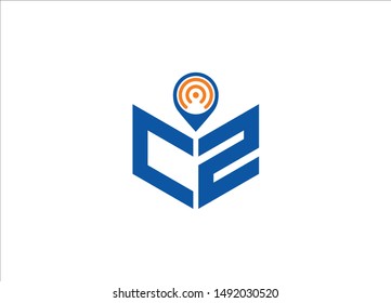 Abstract polygonal letter Logo, Text logo, Polygonal letter with Location Logo sing and Symbol
