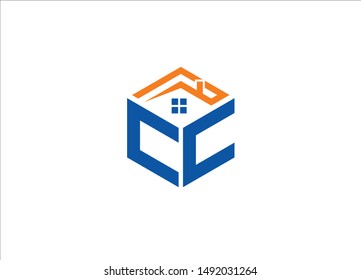 Abstract polygonal letter Logo, Text logo, Polygonal letter with Home Logo sing and Symbol