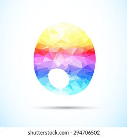 abstract polygonal Letter O logo icon