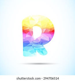 abstract polygonal Letter R logo icon