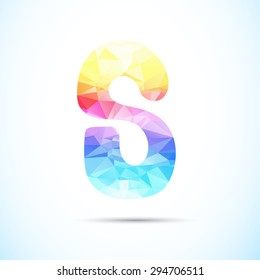 abstract polygonal Letter S logo icon