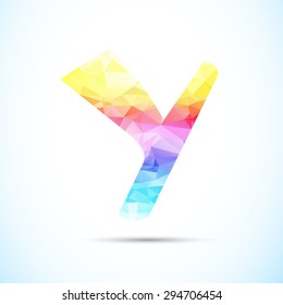 abstract polygonal Letter Y logo icon