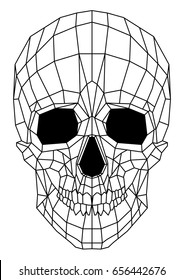 abstract polygonal linear skull on a background.