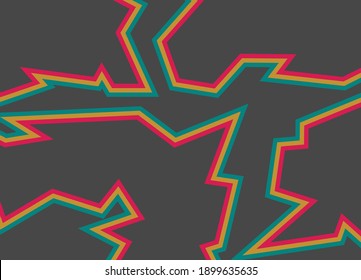 Abstract polygonal lines background with Jamaican color theme