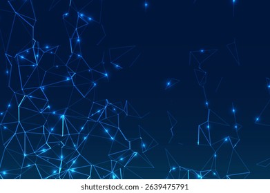 Abstract polygonal lines with digital code. Glittering star dust lights. Polygonal futuristic style. Graphic concept for your design