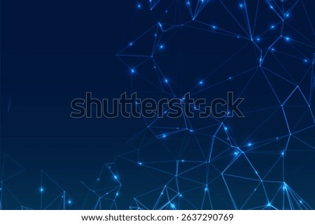 Abstract polygonal lines with digital code. Glittering star dust lights. Polygonal futuristic style. Graphic concept for your design